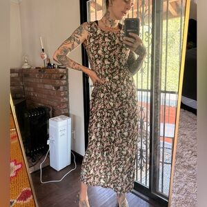 90s vintage floral maxi dress